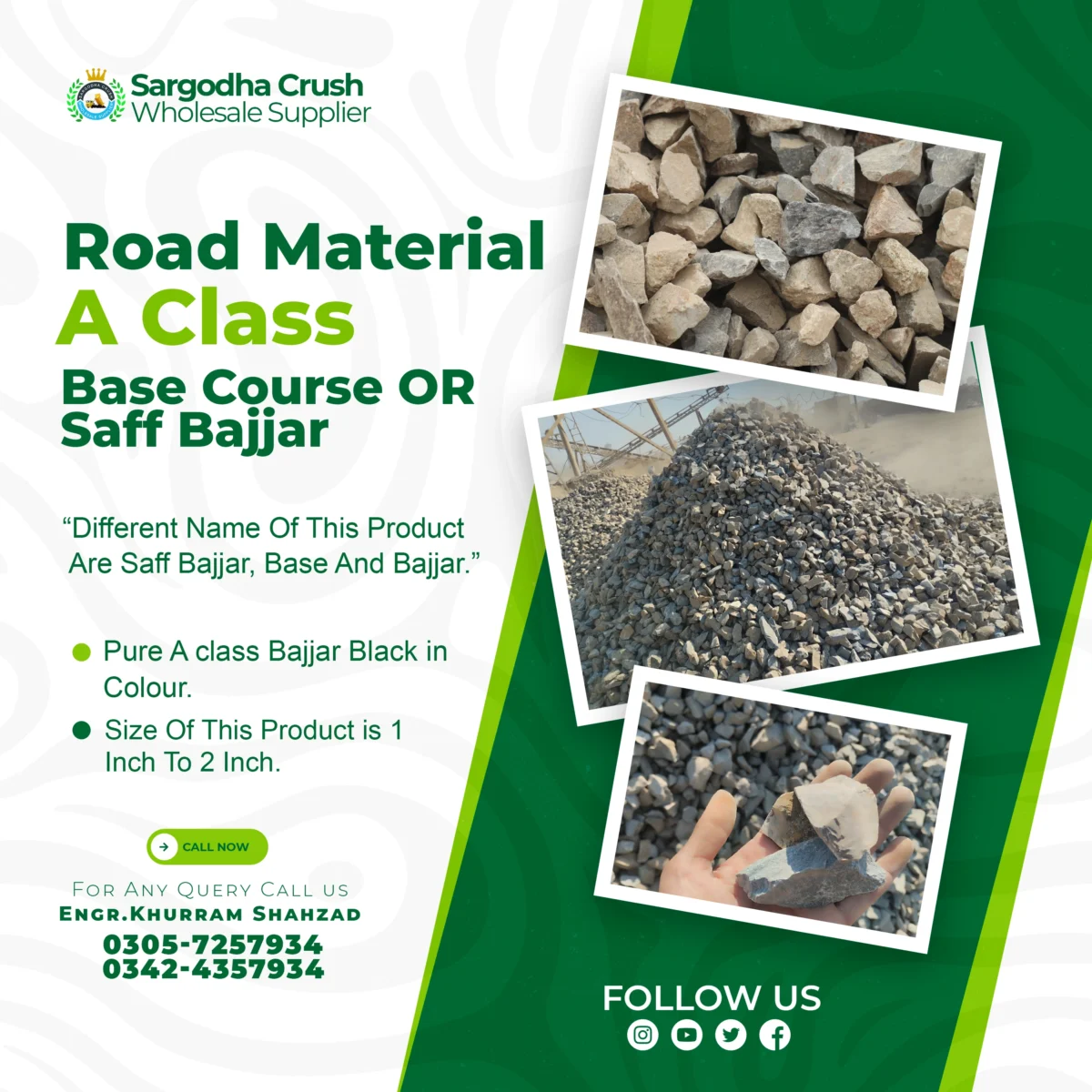 A Class | Base Course Aggregate | 1 Inch To 2 Inch
